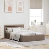  Hidraulični okvir za krevet LED od tkanine smeđesivi 140x200 cm | shoptok.hr
