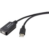 Renkforce USB kabel USB 2.0 USB-A vtič\, USB-A vtičnica 10.00 m črna aktivno z ojačitvijo signala RF-4535084, (20416570) | Shoptok.si