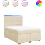 vidaXL Krevet s oprugama i madracem krem 140 x 190 cm od tkanine | shoptok.hr