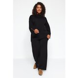 Trendyol Curve Black Standing Collar Plain Single Plate Plus Size Top-Upper Set | Shoptok.si
