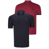 Dewberry DOUBLE SET T8586 MEN'S T-SHIRT-BURGUNDY-NAVY BLUE | shoptok.hr