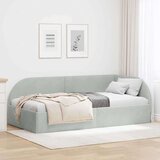 vidaXL Kutni okvir kreveta s uzglavljem Svjetlosiva 90 x 200 cm Baršun | shoptok.hr