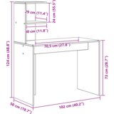  Radni stol od hrasta Hrast MDF s hrastovim furnirom Srednji | shoptok.hr