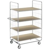 Kongamek Nivojski ESD-voziček s 4 policami, 4 vrtljiva kolesa, 2 z zavoro, dolžina 815 mm, ŠxV 470 x 1120 mm | Shoptok.si