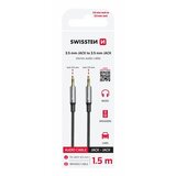 Swissten kabel audio AUX, stereo, platneni, 3.5mm-3.5mm, 1.5m, sre/crn Cijene