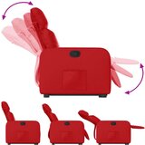  Naslonjač na podizanje od umjetne kože crveni | shoptok.hr