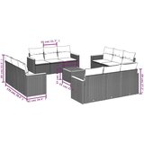 13-dijelni set vrtnih sofa s jastucima poliratan crni | shoptok.hr
