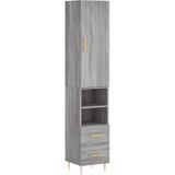 Maison Chic Visoka omara - Komoda - Predalnik siva sonoma 34,5x34x180 cm inženirski les, (21719230) | Shoptok.si
