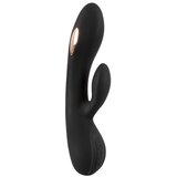 XouXou - električni vibrator s klitorisnom polugom na baterije (crni) | shoptok.hr
