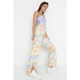 Trendyol Multicolor Wavy Pattern High Waist 90's Wide Leg Jeans Cene