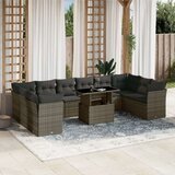  11-dijelni set vrtnih sofa od poliratana s jastucima sivi | shoptok.hr