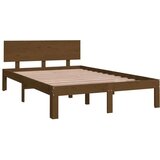  Posteljni okvir medeno rjav iz trdnega lesa 120x190 cm 4FT, (20644853) | Shoptok.si