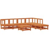  Set lounge namještaja za vrt 7 pcs Vosak Smeđa Masivna borovina - Vosak smeđa | shoptok.hr