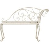 vidaXL Vrtna ležaljka 128 cm metalna antikna bijela | shoptok.hr