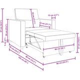 SOFA na razvlačenje Singl s kotačima Svjetlosiva Baršun | shoptok.hr