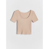 Reserved - Rebrasta majica kratkih rukava - bež | shoptok.hr