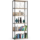 AKORD Metalna loft polica 70 cm - črna-sonoma hrast - 6 polic, (21714172) Cene