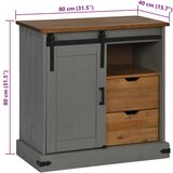 vidaXL Bivak HALDEN z drsnimi vrati sive barve 80x40x80 cm masivni les | Shoptok.si