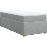 vidaXL Box spring postelja z vzmetnico svetlo siva 80x200 cm blago | Shoptok.si