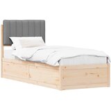  Krevetni okvir s tapiciranim uzglavljem Svijetlo siva Svjetlosiva 205.5 x 85.5 x 93 cm | Shoptok.si