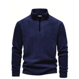 Dewberry 49143 Half Zipper Stand Collar Mens Fleece-NAVY | Shoptok.si