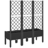  Vrtna sadilica s rešetkom crna 120 x 40 x 142 cm PP | Eponuda.com
