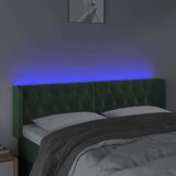 vidaXL led uzglavlje tamnozeleno 163x16x78/88 cm baršunasto | shoptok.hr