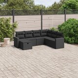  The Living Store Vrtna sedežna garnitura 7-delna z blazinami črn poli ratan - Vrtna Sedežna Garniture, (21469016) | Shoptok.si