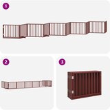  Vrata za pse s vratašcima 10 panela sklopiva 800 cm drvo topole Smeđa 80 x 60 x 2 cm | shoptok.hr