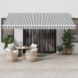 Tenda na uvlačenje antracit-bijela 4 5x3 m tkanina i aluminij u