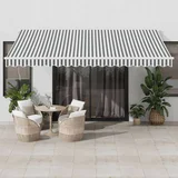 Zložljiva tenda antracit in bela 4,5x3 m blago in aluminij