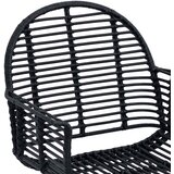  Stolac za blagovanje 2 pcs Ratan i čelik Crna 57 x 55 x 85 cm | Eponuda.com