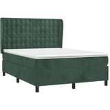  Box spring postelja z vzmetnico temno zelena 140x200 cm žamet, (20896313) | Shoptok.si