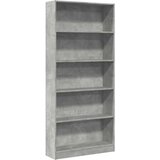 vidaXL Knjižna omara betonsko siva 80x24x176 cm inženirski les | Shoptok.si