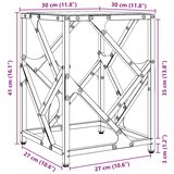  Stolić s prozirnom staklenom površinom 30x30x41 cm čelik | shoptok.hr