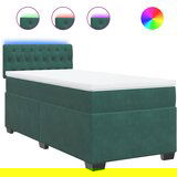 vidaXL Box spring krevet s madracem tamnozeleni 80 x 200 cm baršunasti | shoptok.hr