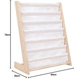 Kinder Home Dječja polica za knjige od drva 6 polica, Montessori 64x30x79 cm | shoptok.hr
