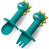 Dardanar GENERIC Silikonska žlica in vilice, komplet jedilnega pribora za dojenčke, žlica in vilice za učenje dojenčka (zelena), (21133180) Cene