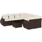 vidaXL 9-dijelni set vrtnih sofa s jastucima poliratan smeđi | shoptok.hr
