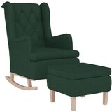  Fotelj z gugalnimi nogami in stolčkom temno zeleno blago, (20929577) | Shoptok.si