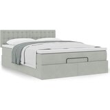  Otomanski krevet s madracem svijetlosivi 140x190 cm baršunasti | Eponuda.com