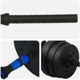 2-u-1 set bučica i olimpijske šipke 20 kg Crna i Plava | shoptok.hr
