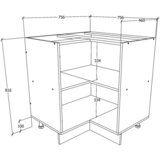 MID.YOU Kotna Spodnja Omarica Esilo, Hrast, Bela | Shoptok.si
