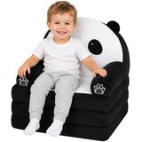 Panda 2in1 Children's Soft Sofa Armchair/Lounge Chair Black and White | Shoptok.si