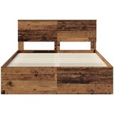  Krevetna konstrukcija s uzglavljem Staro drvo 135 x 190 cm | shoptok.hr