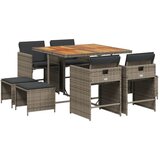 vidaXL 9-dijelni vrtni blagovaonski set sivi od poliratana | shoptok.hr
