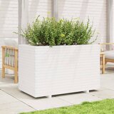 vidaXL Vrtno cvetlično korito belo 110x60x72 cm trdna borovina - - Bela - 50.3 - 110 x 60 x 72 cm - 2025--TOPSELLER | Shoptok.si