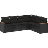  The Living Store Vrtna sedežna garnitura 6-delna z blazinami črna poli ratan - Vrtna Sedežna Garniture, (21452315) | Shoptok.si