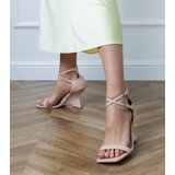 D/CEO Beige sandals with a strap on a geometric wedge Saros | shoptok.hr