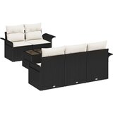  6-dijelni vrtni sofa set s jastučićima crni poliratan | shoptok.hr